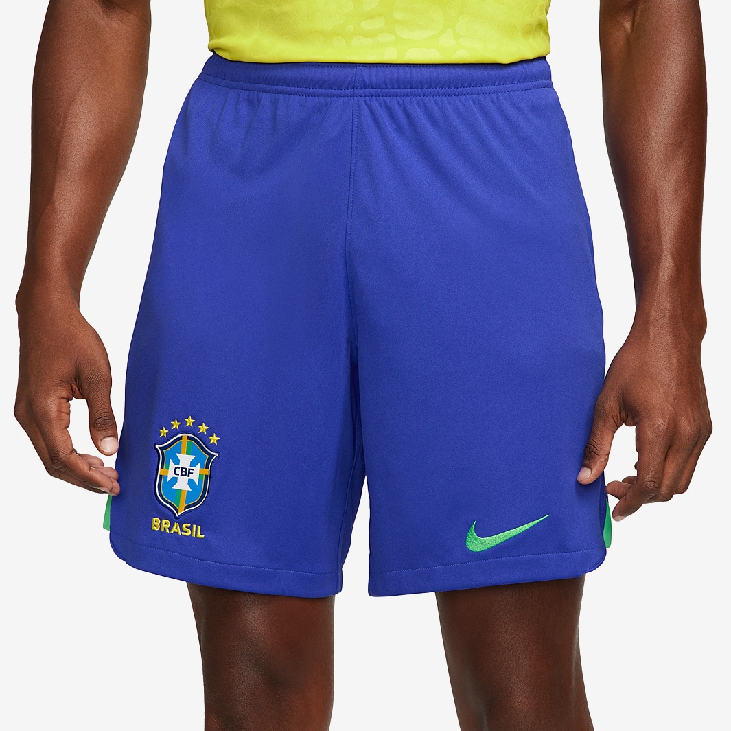 Nike Brazil 2023 Dri-Fit Stadium Short Home - Paramount Blue/Green ...