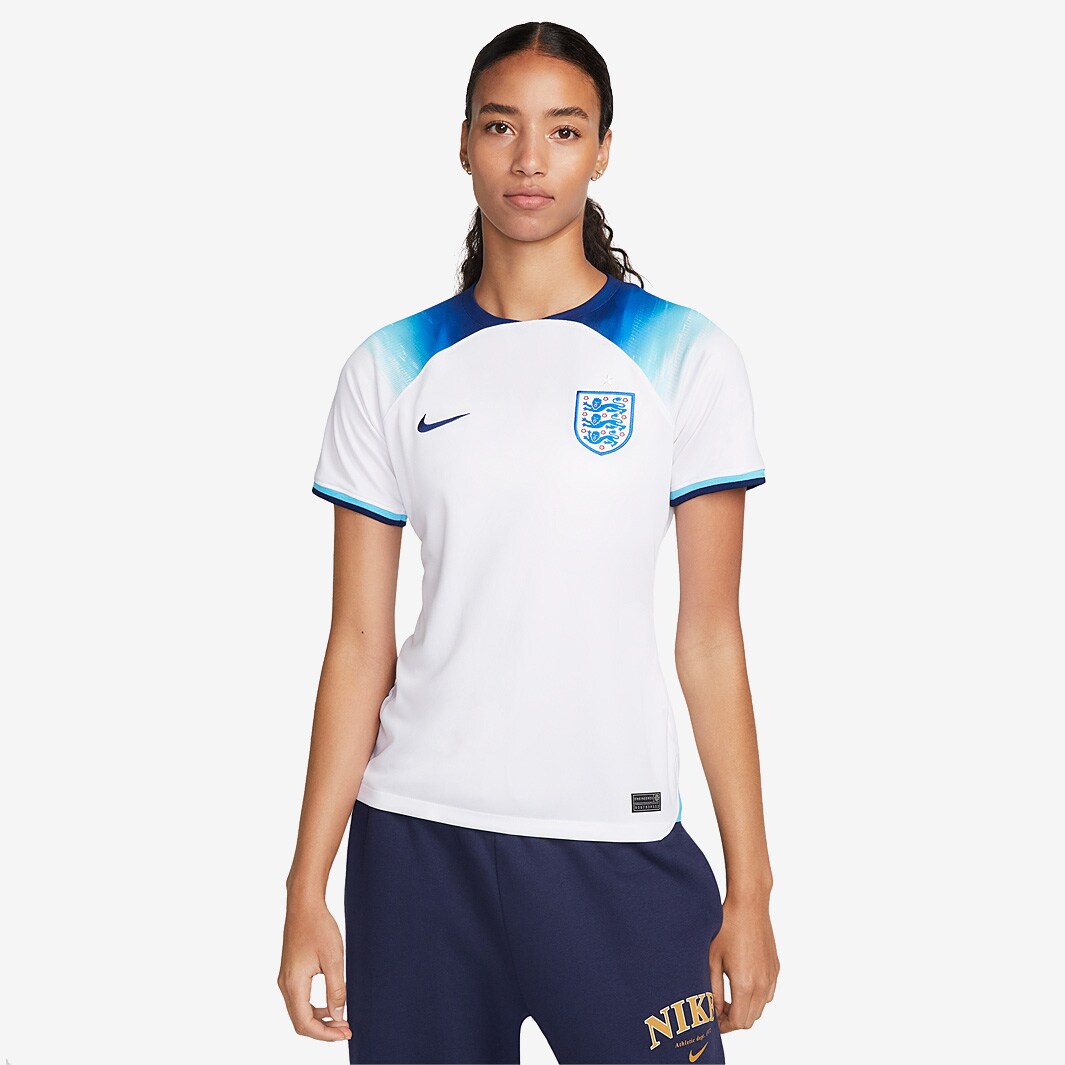 Nike England Womens 22/23 Dri-Fit Stadium Shirt SS Home Shirt - White ...