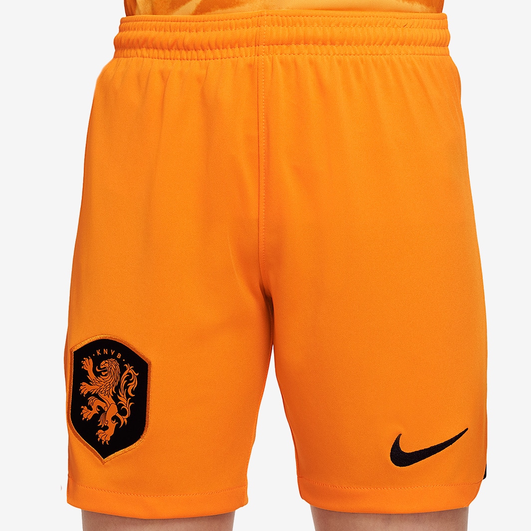 Nike Netherlands Kids 2023 Dri-Fit Stadium Short Home - Orange Peel ...