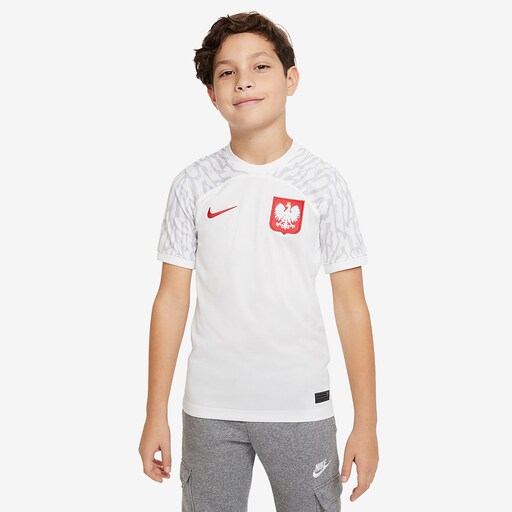 Nike Poland Kids 22/23 Dri-Fit Stadium Jersey SS Home - White/Sport Red image 1 |