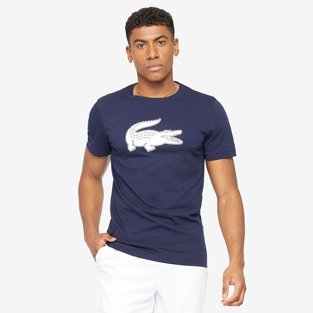 Lacoste Core Performance T-Shirt - Navy Blue/White - Mens Clothing ...