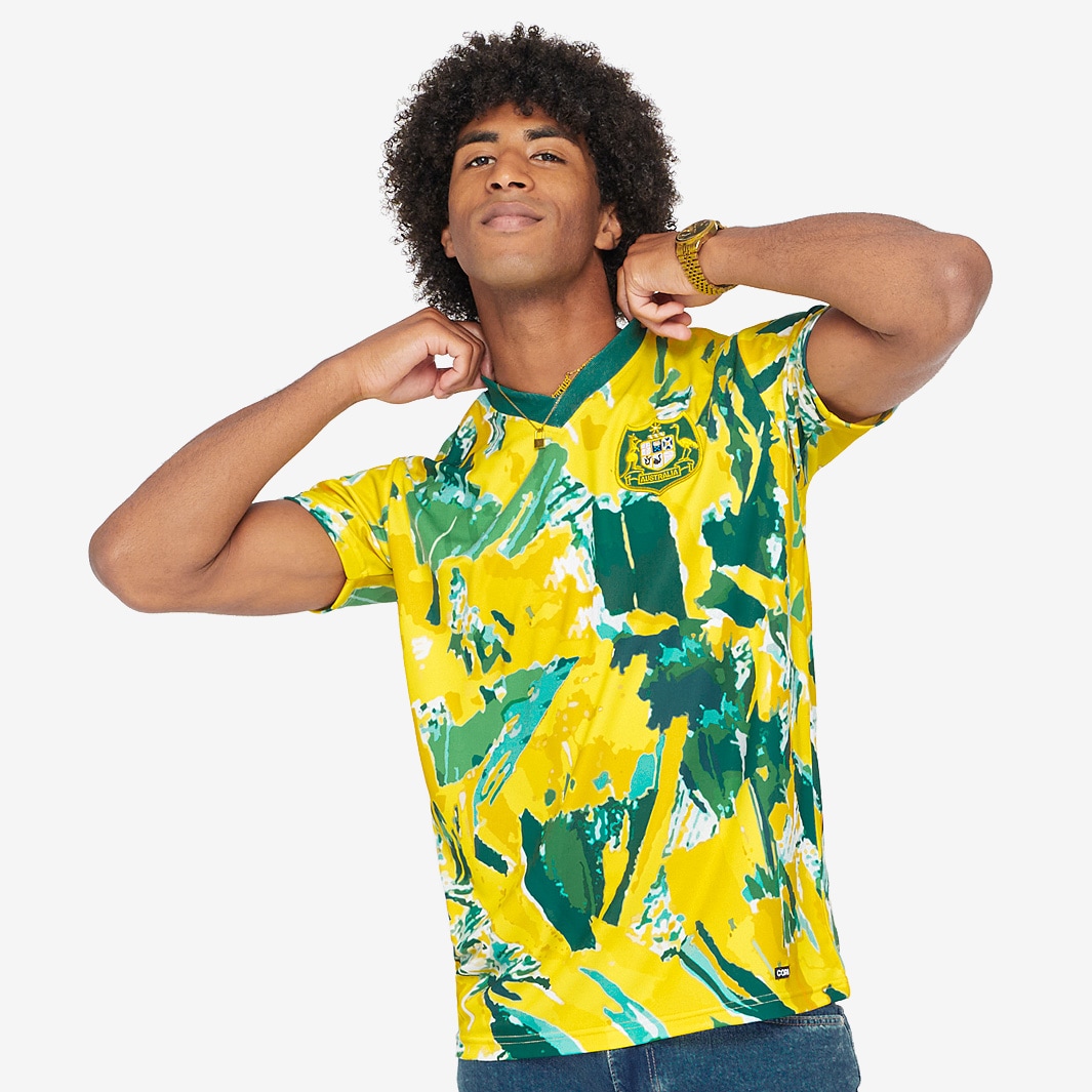 CopaFootball Australia 90-93 Retro Football Shirt - Yellow - Mens