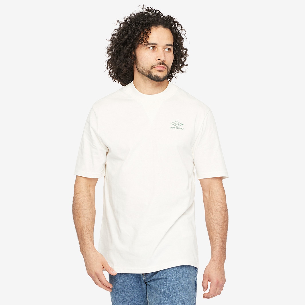 Umbro Relaxed T-Shirt - Ecru/Fir - Tops - Mens Clothing | Pro:Direct Soccer