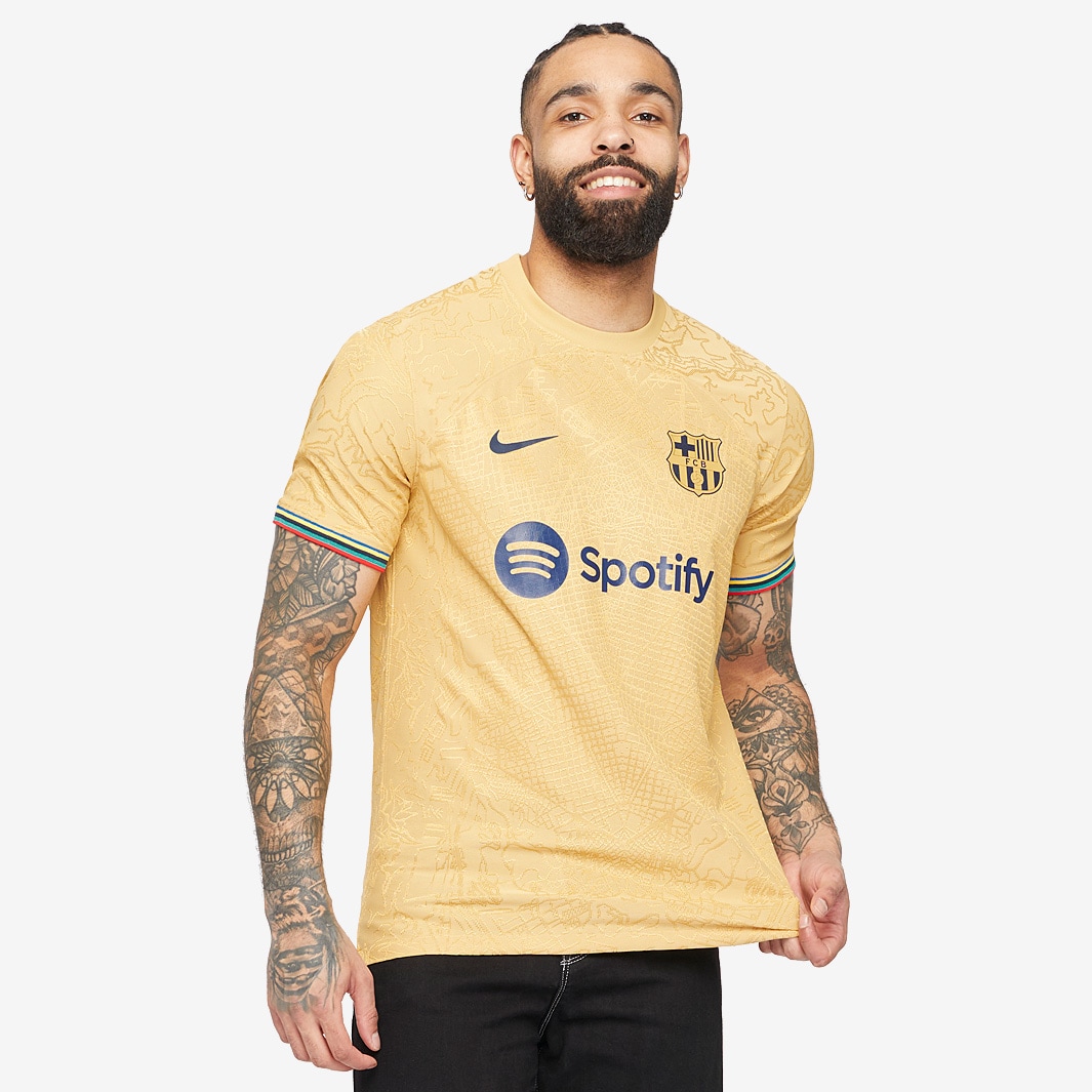 :Nike FC Barcelona 22/23 Stadium Away Jersey - Club Gold /  Obsidian