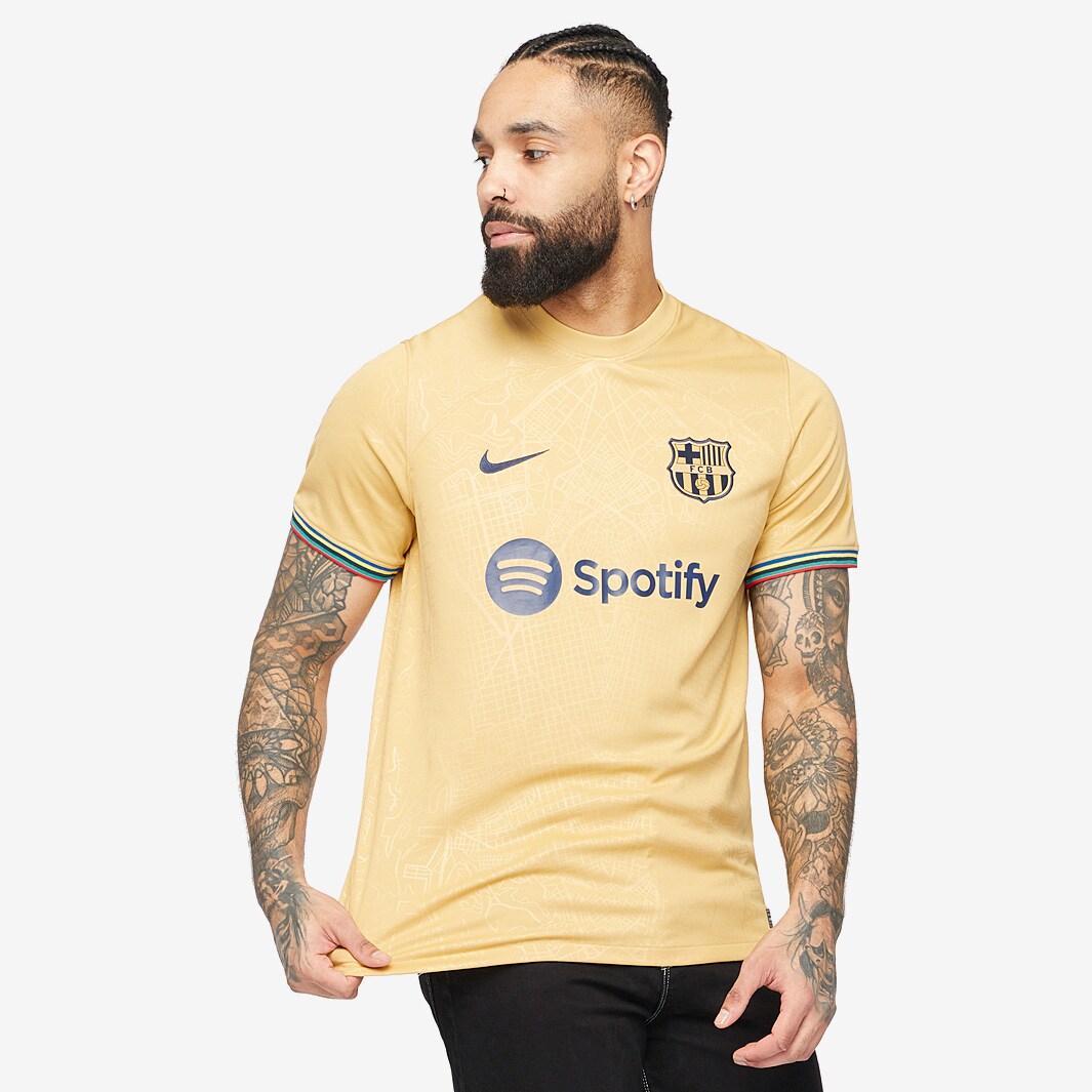 Nike FC Barcelona 22/23 Away Stadium SS Shirt With Sponsor - Club Gold ...