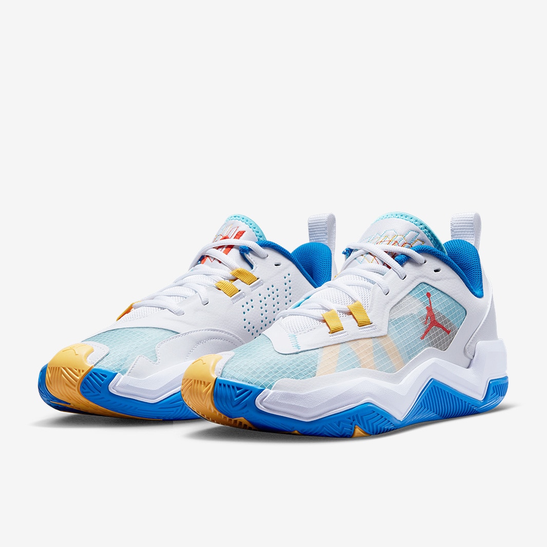 Basketball Shoes Air Jordan Orange Blue Jordan One Take White