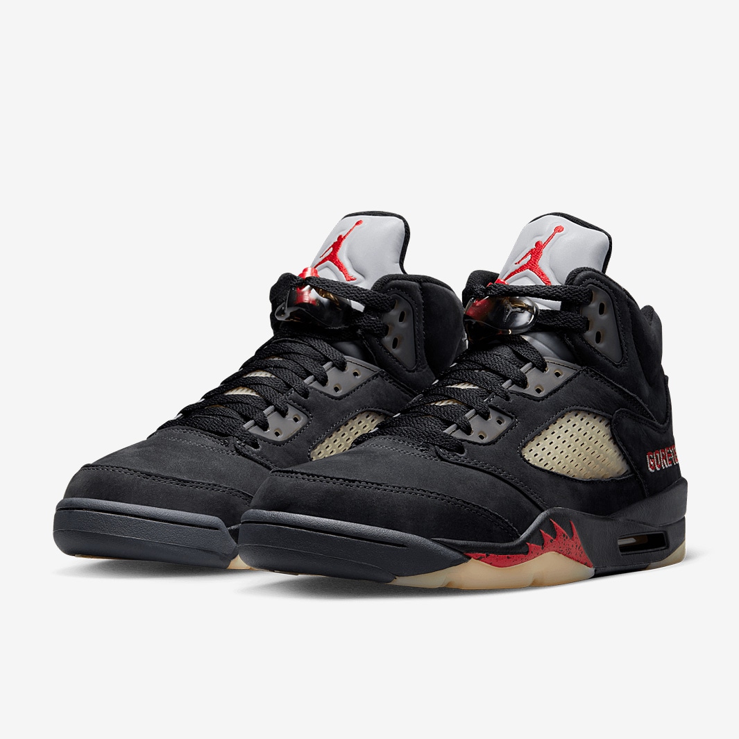 Womens Air Jordan 5 Retro GTX - Off Noir/Fire Red/Black/Muslin