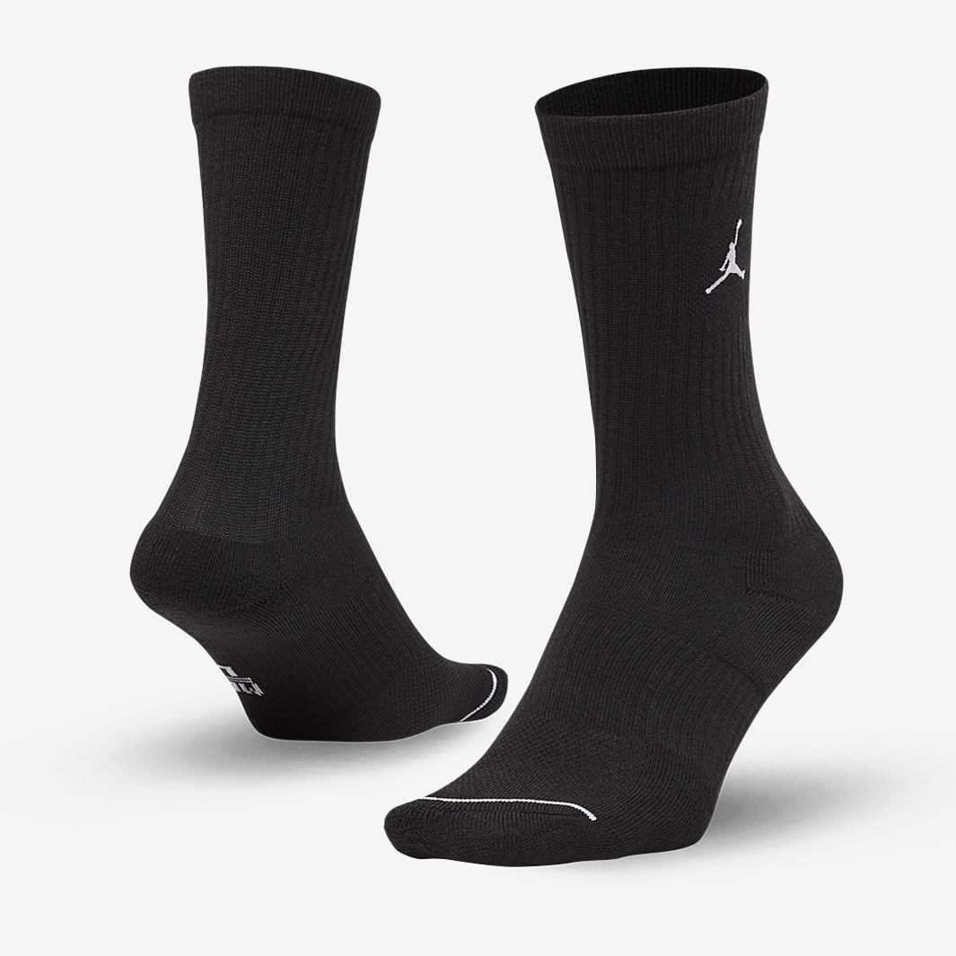 Jordan Ed Cush Crew Socks (3-Pair) - Black/White - Mens Clothing