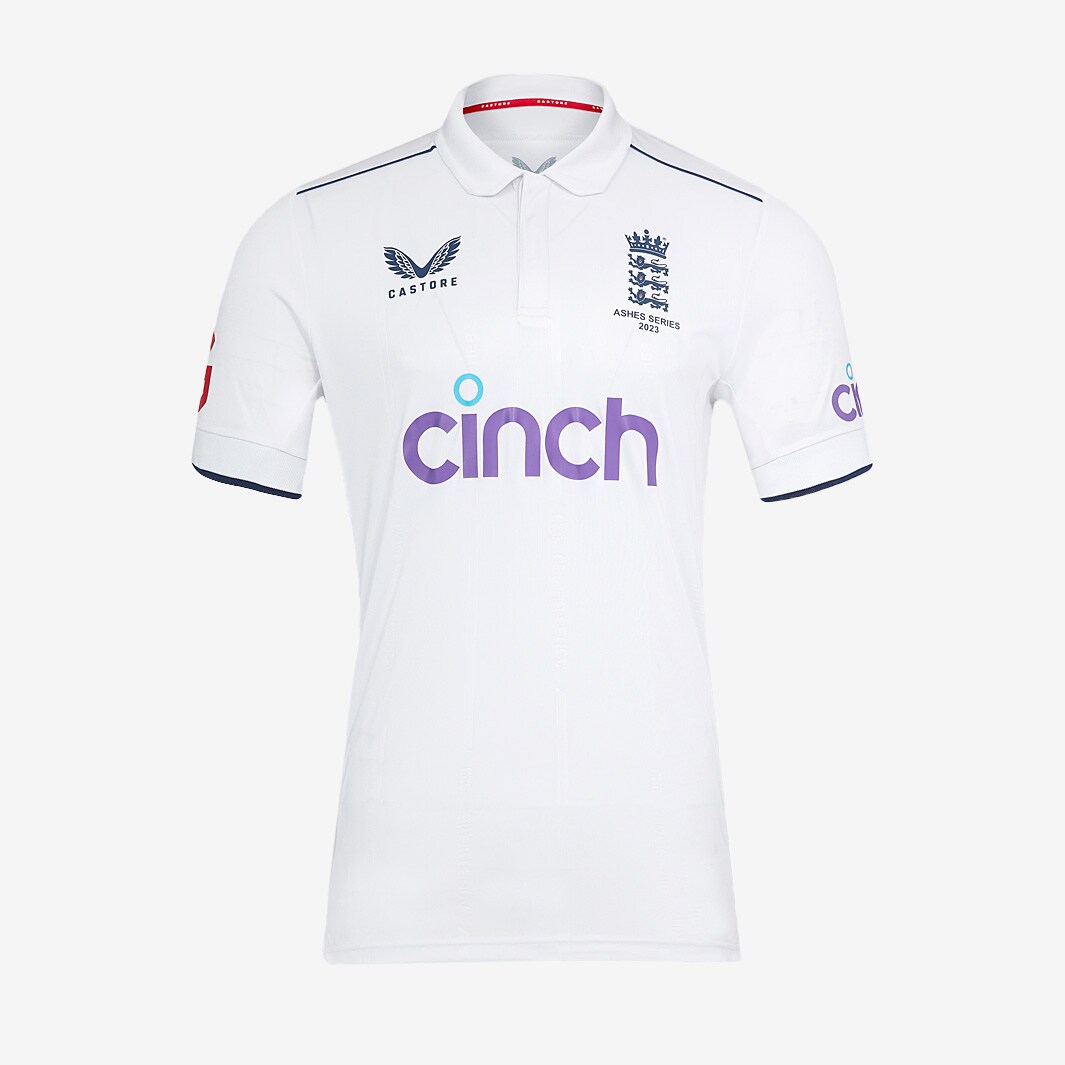 Castore ECB England Test Shirt - White - Cricket Replica | Pro:Direct ...