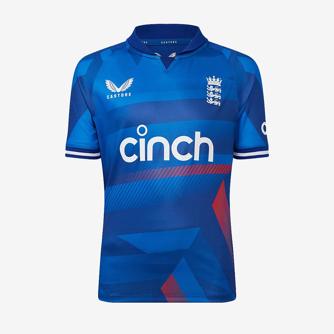 Castore ECB England ODI Junior Shirt - Sodalite Blue - Cricket Replica ...