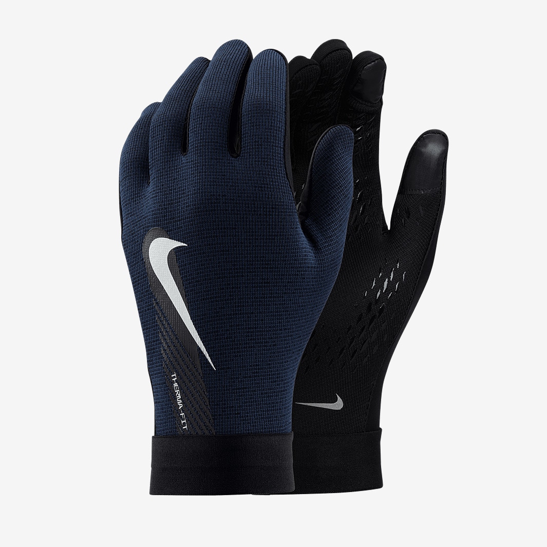 Nike Academy Thermafit Gloves - Black/Midnight Navy/Metallic Silver ...
