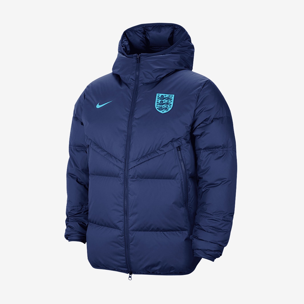 Nike England 22/23 Dri-Fit Strike Hooded Jacket - Blue Void/Blue Fury ...