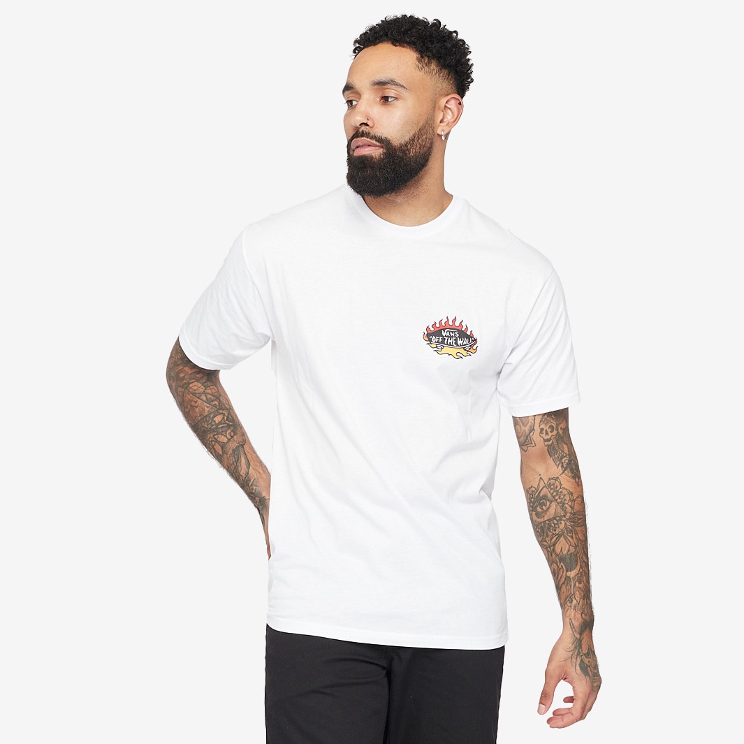 Vans Fuego Skeleton Logo Short Sleeve Tee - White - Tops - Mens ...