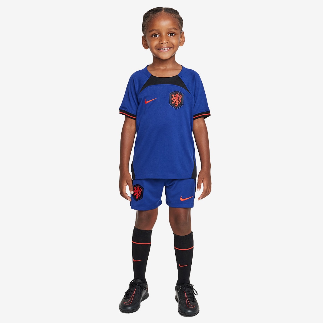 Nike Netherlands Little Kids 2023 Dri-Fit Away Kit - Deep Royal Blue ...