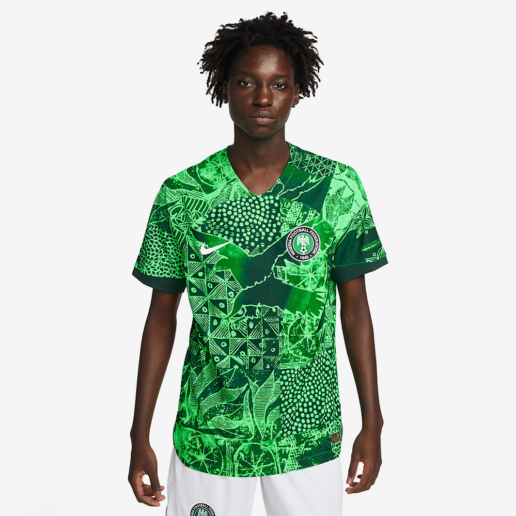 Nike Nigeria 2023 Dri-Fit Adv Home Shirt - Green Spark/Pine Green/White ...