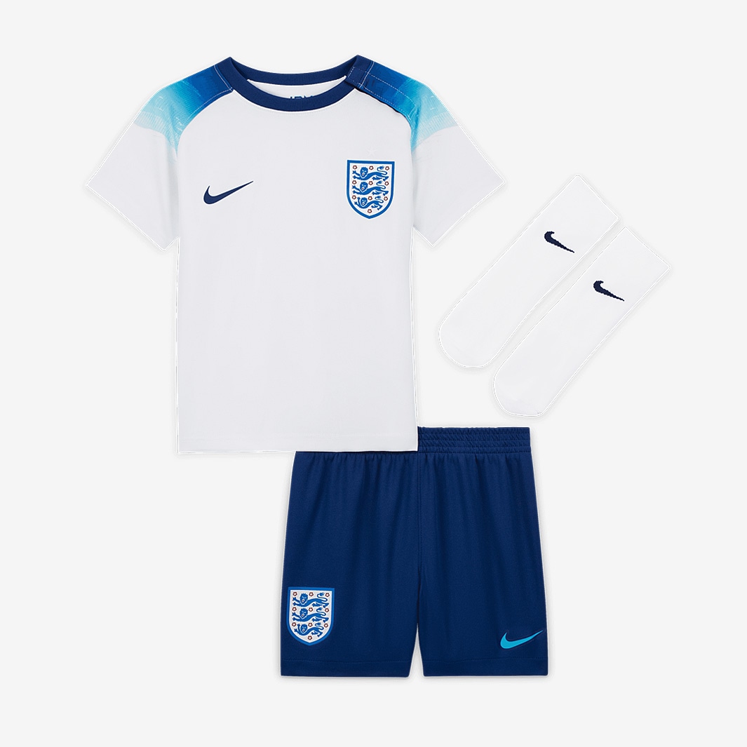 Nike England Infants 22/23 Dri-Fit Home Kit - White/Blue Fury/Blue Void ...