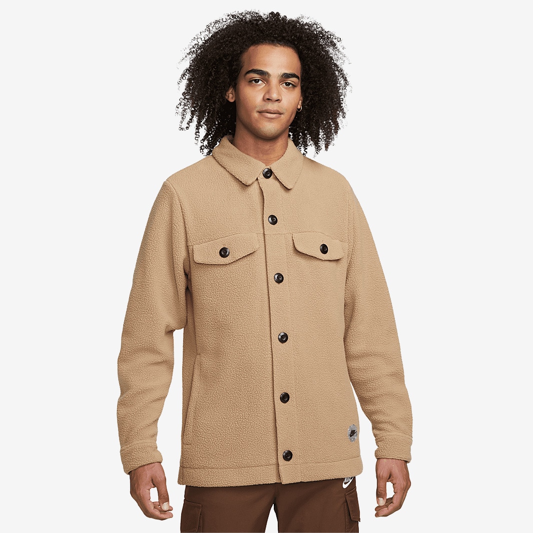 Nike Sportswear SPU Sherpa Jacket - Dark Driftwood - Tops - Mens Clothing