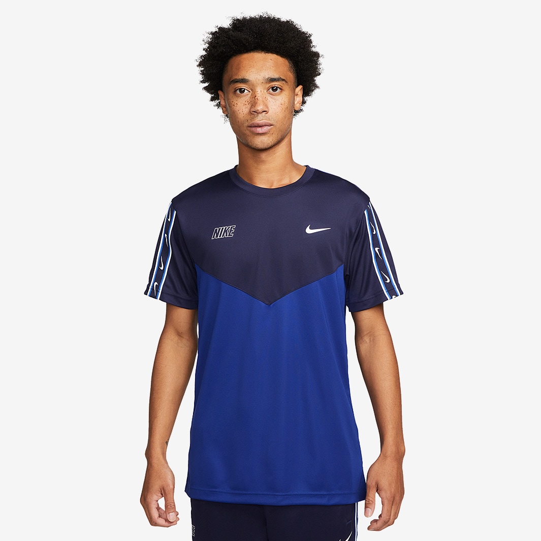 Nike Sportswear Repeat T-Shirt - Deep Royal Blue/Blackened Blue/White ...