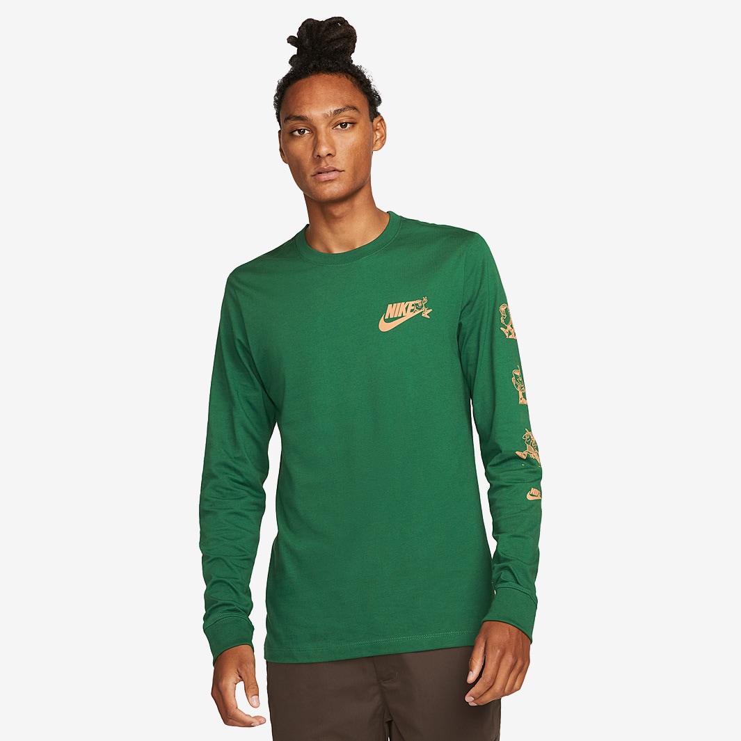 Nike Sportswear Long-Sleeve T-Shirt - Gorge Green - Tops - Mens ...