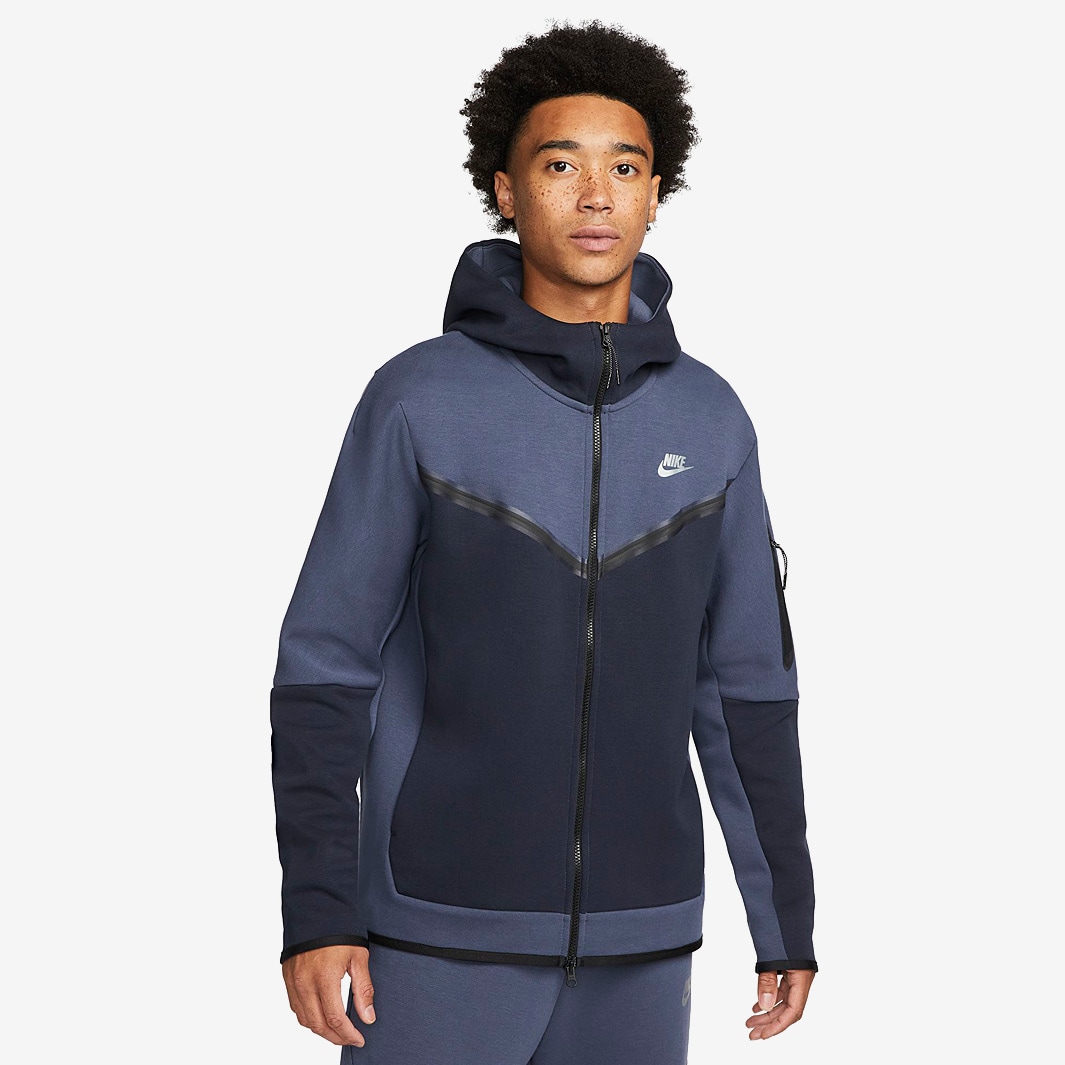 Nike Sportswear Tech Fleece Full-Zip Hoodie - Thunder Blue/Metallic ...