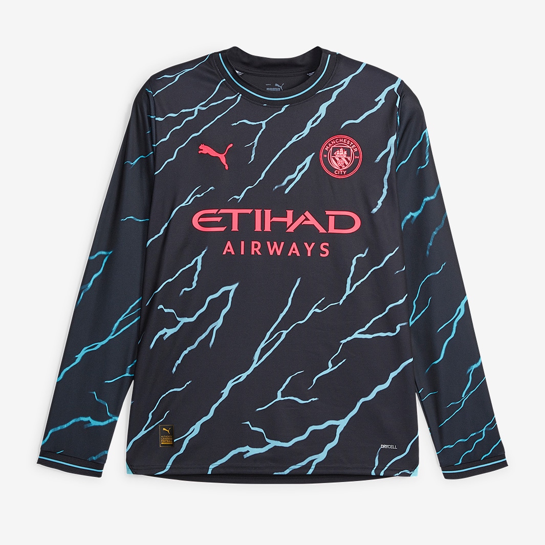 Puma Manchester City FC 23/24 LS Third Shirt Dark Navy/Hero Blue