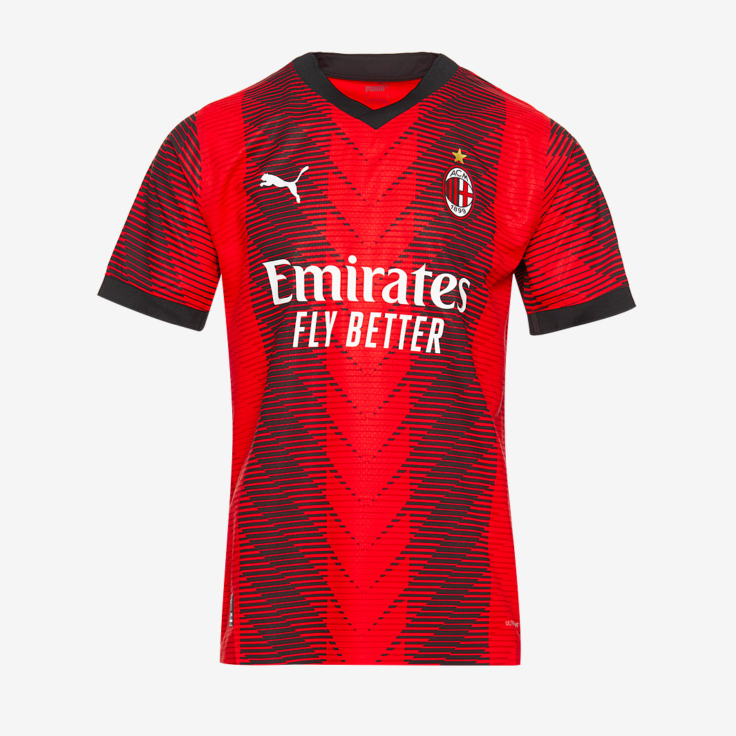 PUMA+AC+Milan+2018%2F19+Red+%2F+Black+Soccer+Jersey+Size+Small for sale  online