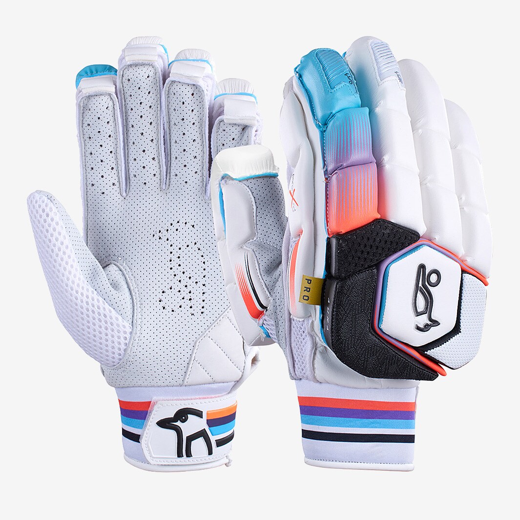 Kookaburra Aura Pro RH Batting Gloves White/Blue/Red/Black Batting