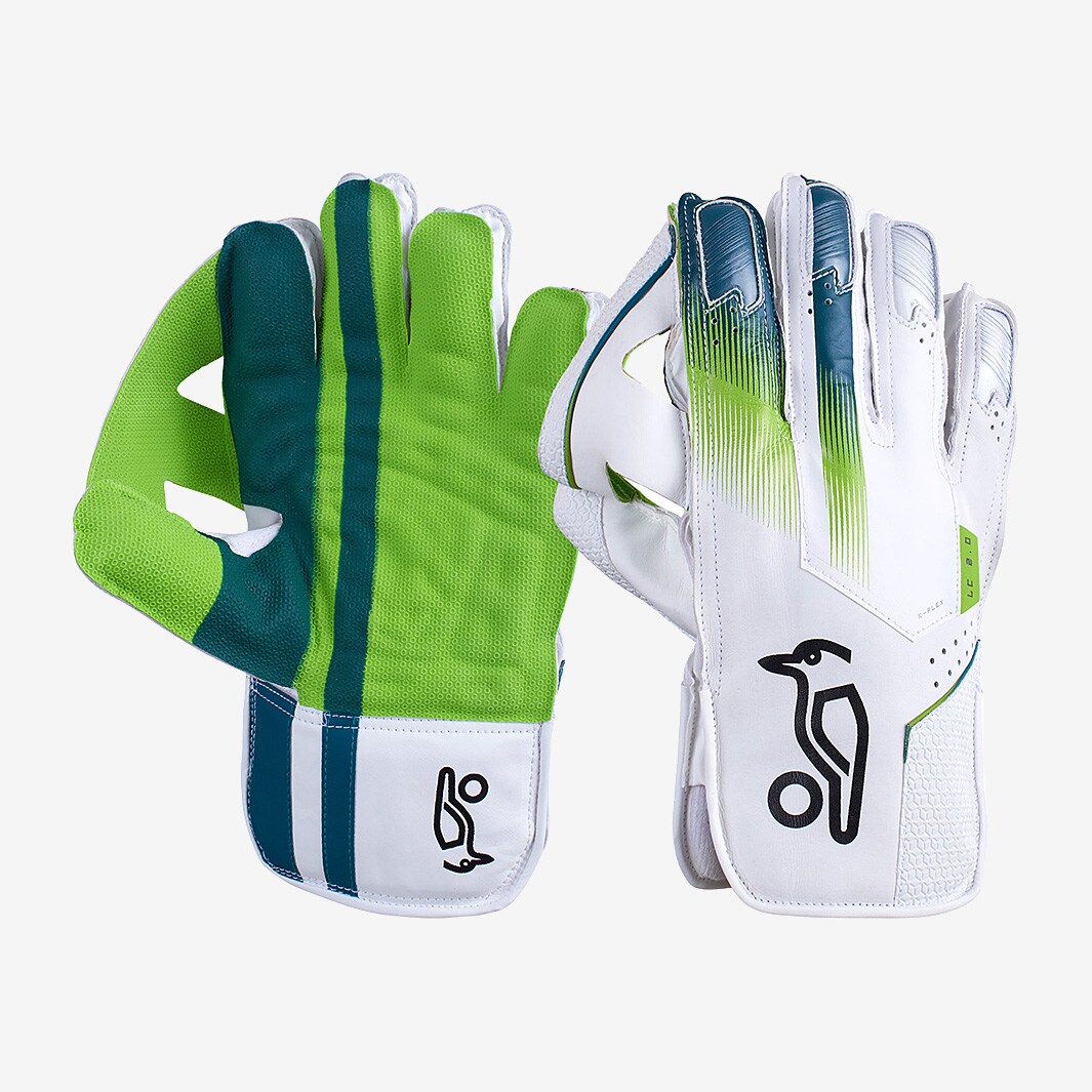 Kookaburra LC 2.0 Wicket Keeping Gloves White/Green Wicket Keeping