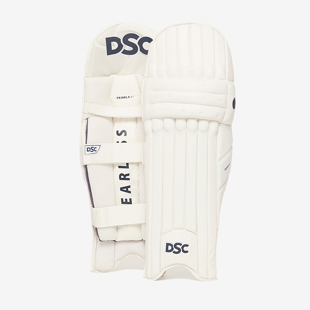 DSC Pearla X1 RH Batting Pads White/Blue Batting Equipment Pro