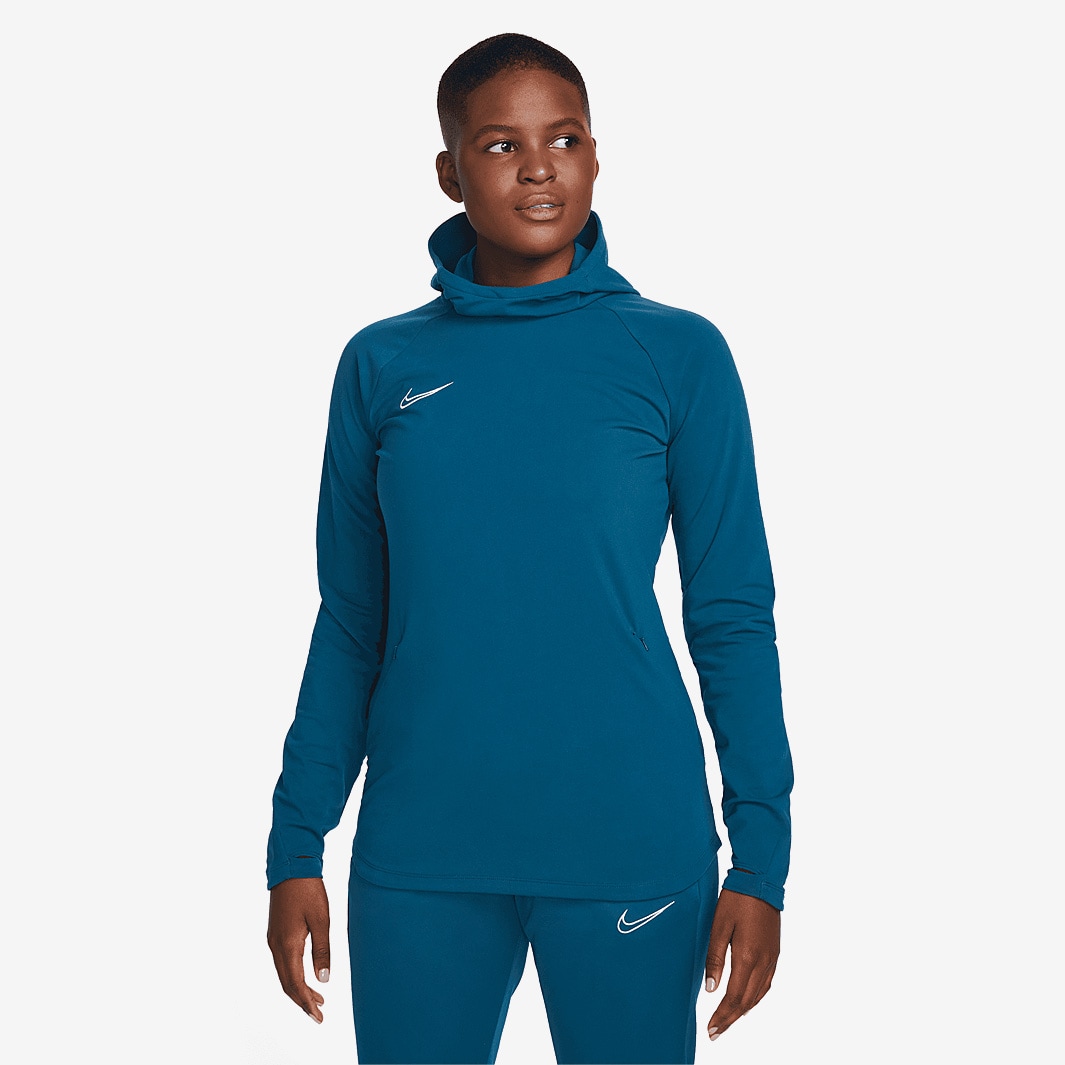 Nike Womens Dri-FIT Academy Hoodie - Valerian Blue/White - Womens ...