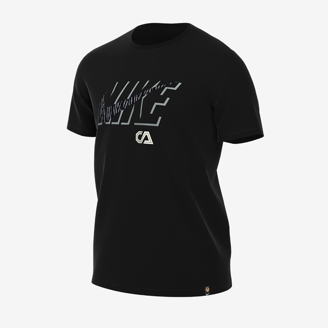 Nike Club America 22.23 SSL Swoosh T-Shirt-Black-Mens Replica