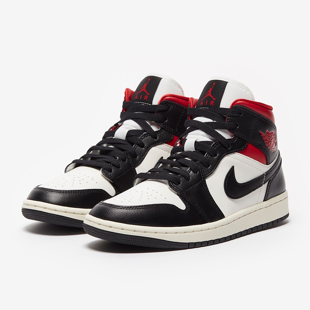 Womens Air Jordan 1 Mid - Black/Gym Red/Sail - Womens Shoes | Pro ...