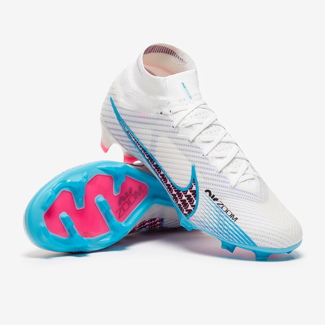 Nike Air Zoom Mercurial IX Elite FG - White/Baltic Blue/Pink Blast/Indigo Haze - Boots