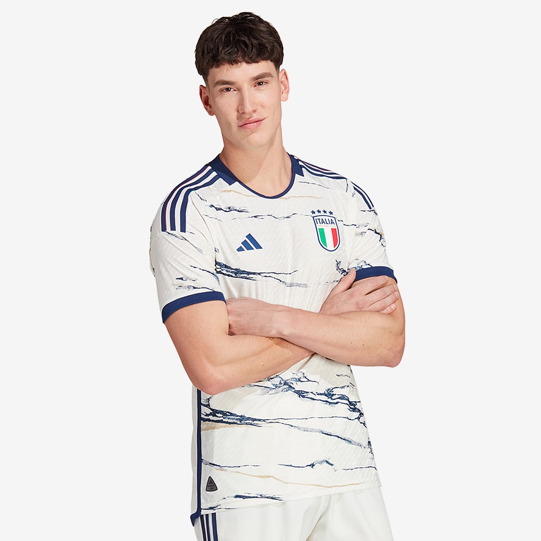 adidas Italy 2023 Away Authentic Shirt - Off White - Mens Replica