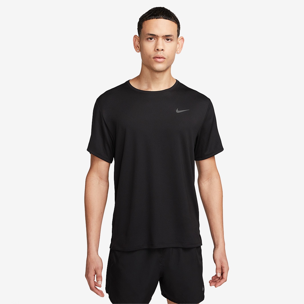 Nike Dri-FIT UV Miler T-Shirt - Black/Reflective Silv - Mens Clothing ...