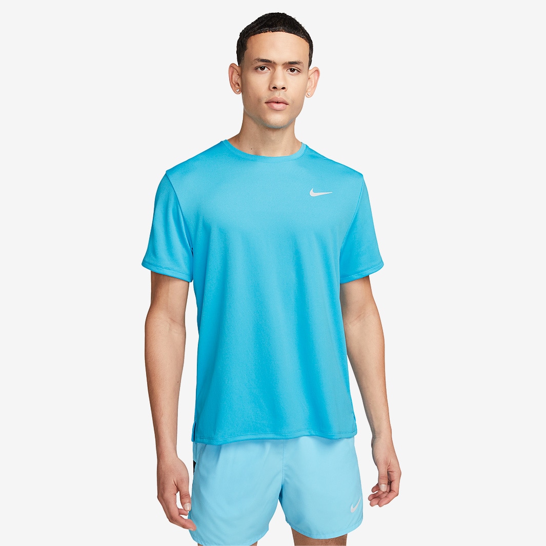 Nike Dri-FIT UV Miler T-Shirt - Baltic Blue/Reflective Silv - Mens ...