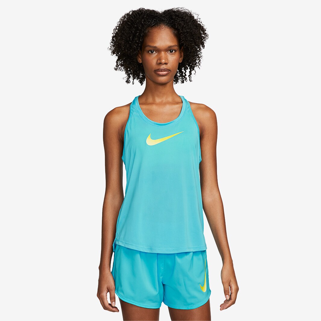 Nike Womens One DriFIT Swoosh Tank Baltic Blue Womens Clothing