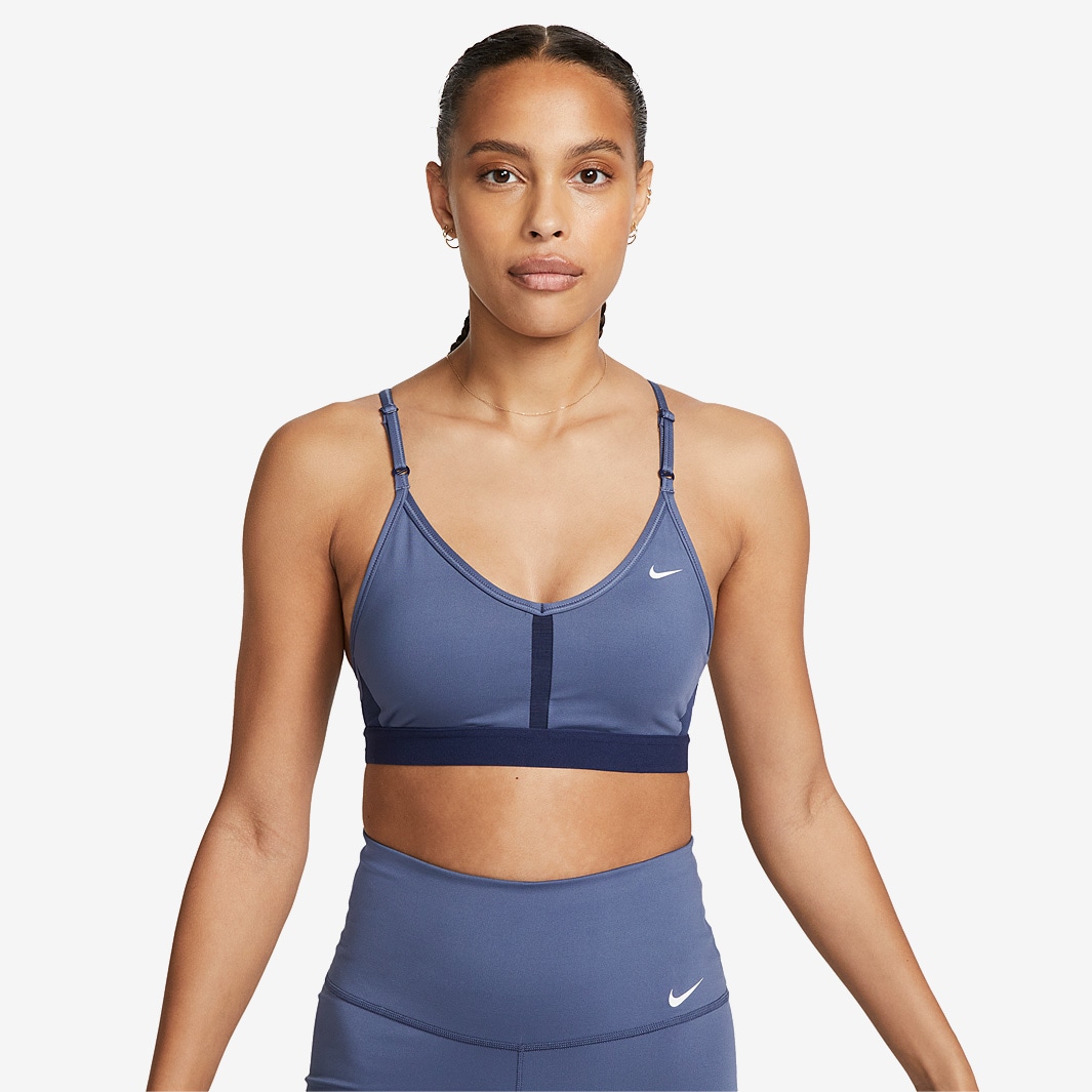 Nike Womens Light-Support Padded V-Neck Sports Bra - Diffused Blue
