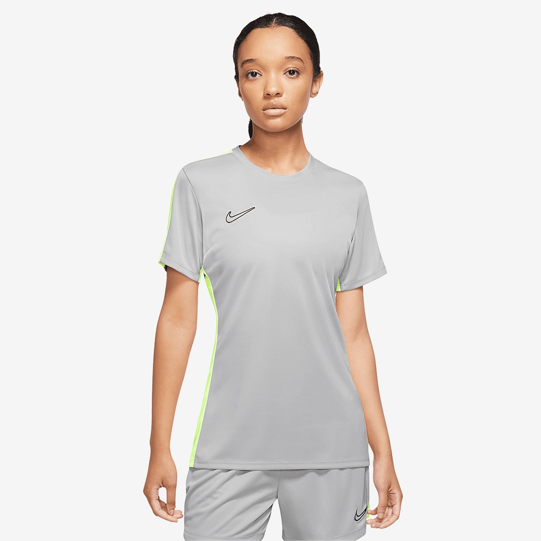 Nike Womens Dri-Fit Academy 23 SS Top - Flt Silver/Volt/Black - Womens ...
