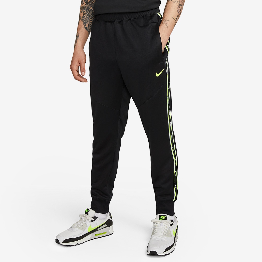 Nike Sportswear Repeat Joggers - Black/Volt - Bottoms - Mens Clothing ...
