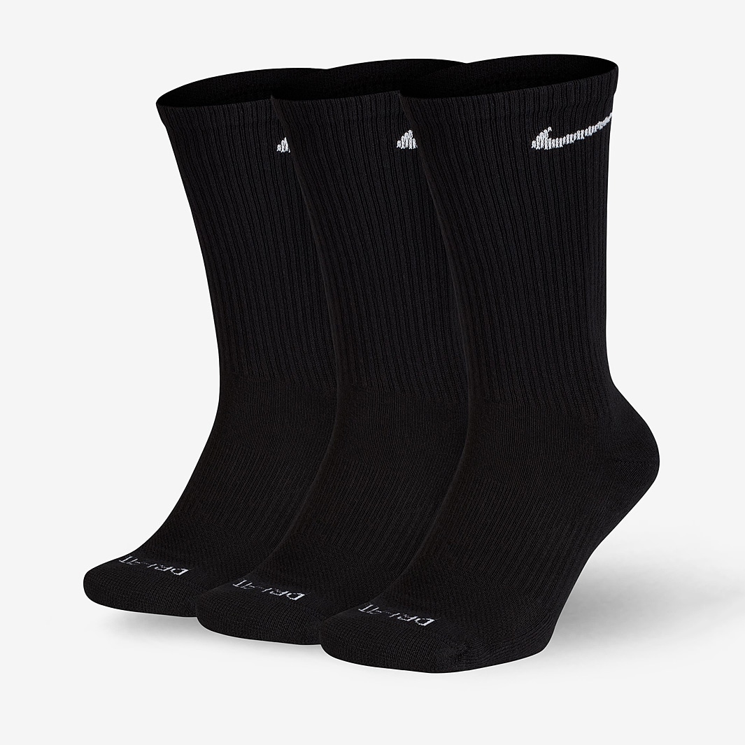 Nike Everyday Plus Cushioned Socks- Black/White - Mens Football Teamwear