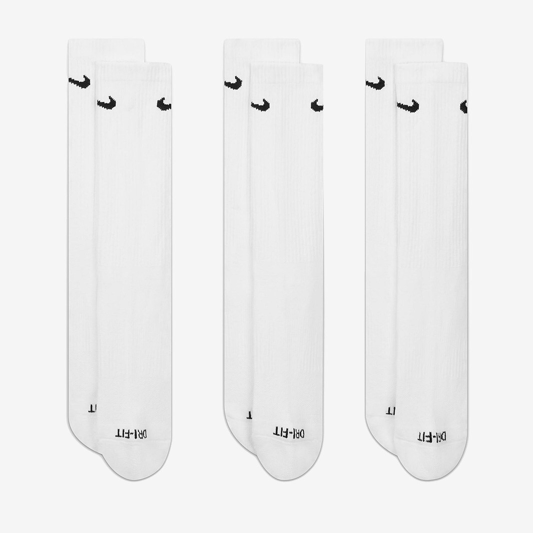 Nike Everyday Plus Cushioned Socks White/Black Mens Football Teamwear