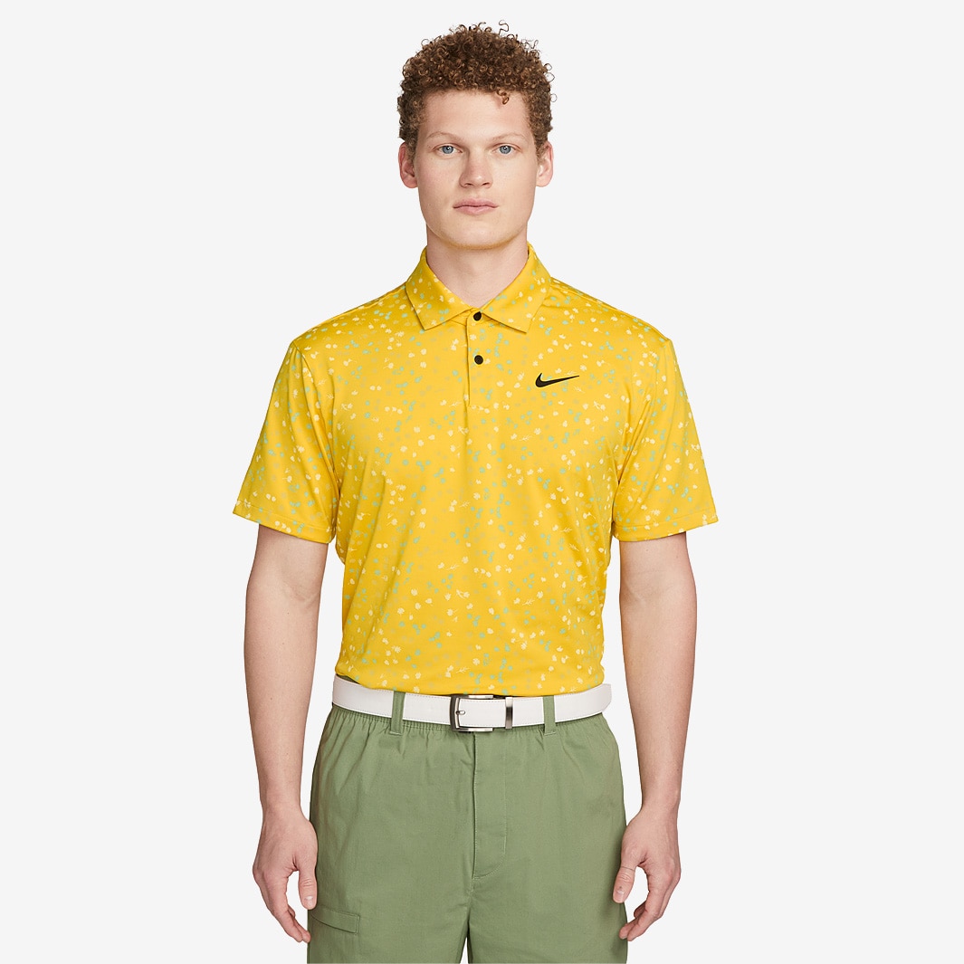 Nike Floral Golf Polo - Vivid Sulfur/Black - Mens Clothing | Pro:Direct ...