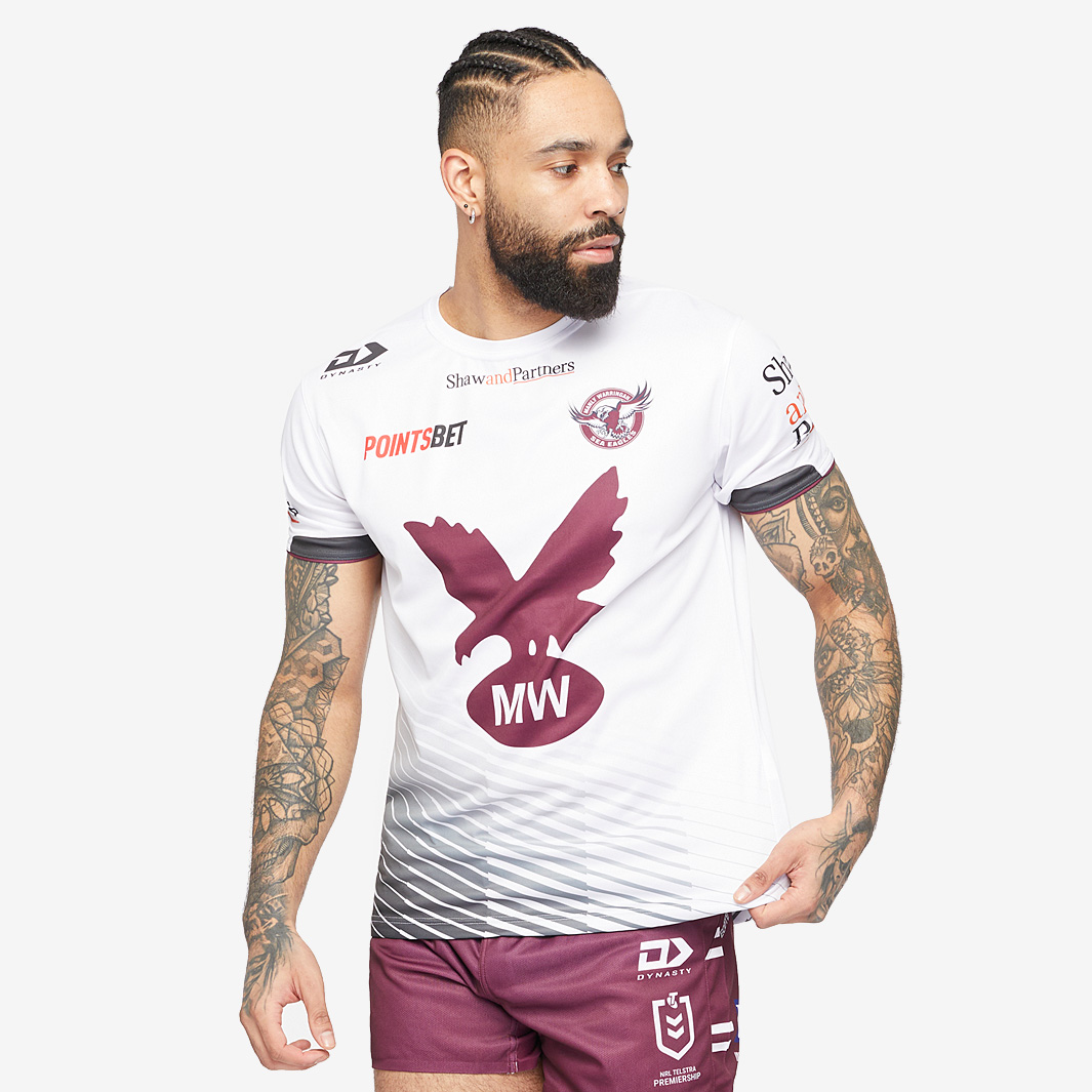 Dynasty Manly Sea Eagles 2023 Warm Up Tee - White - Mens Replica | Pro ...