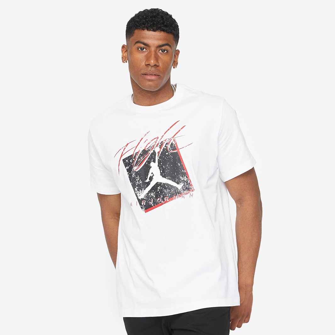 Jordan Brand Graphic Crew Shirt - White/Black/White - Mens Clothing ...