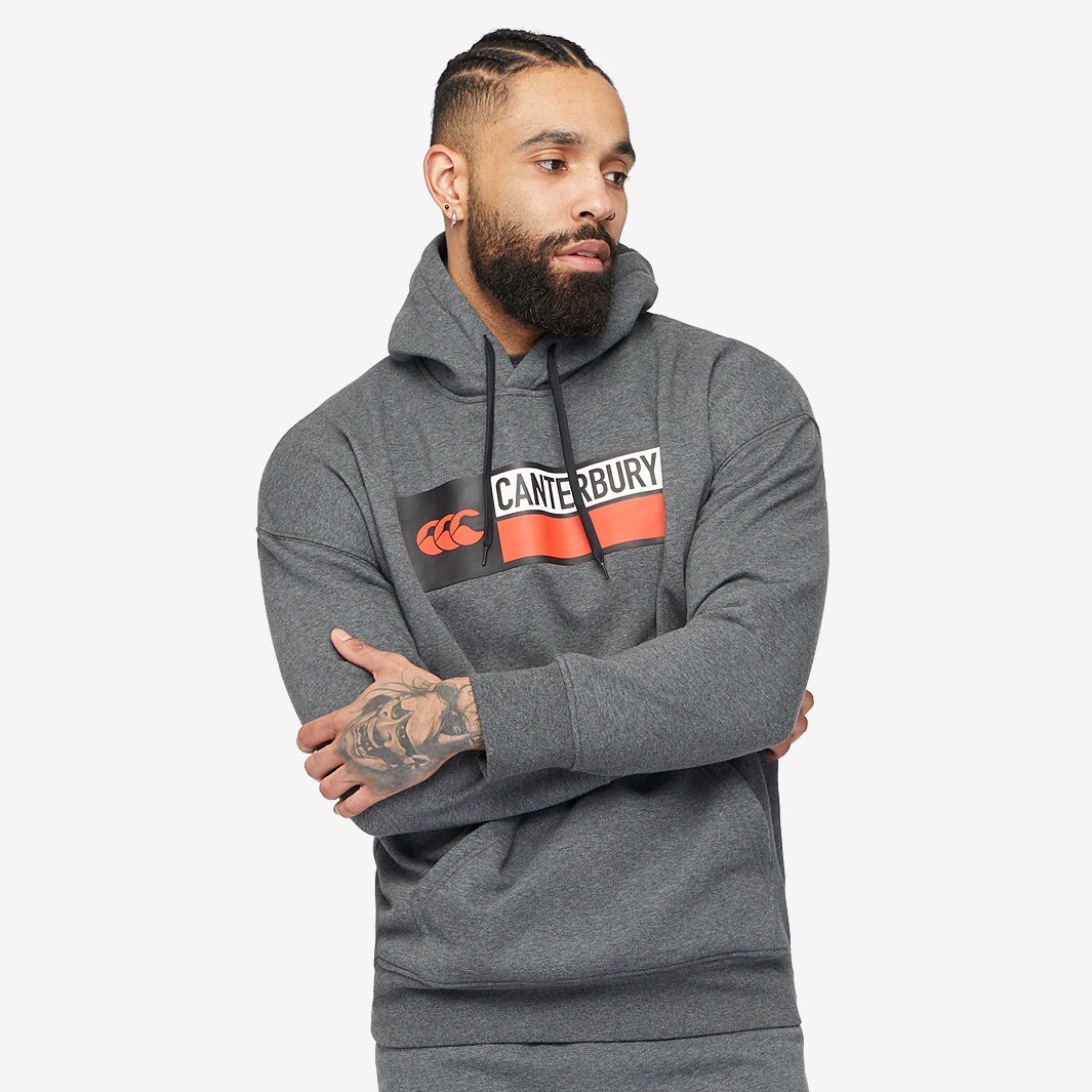 Canterbury Oversized Hoodie - Dark Grey Marl - Mens Clothing | Pro ...