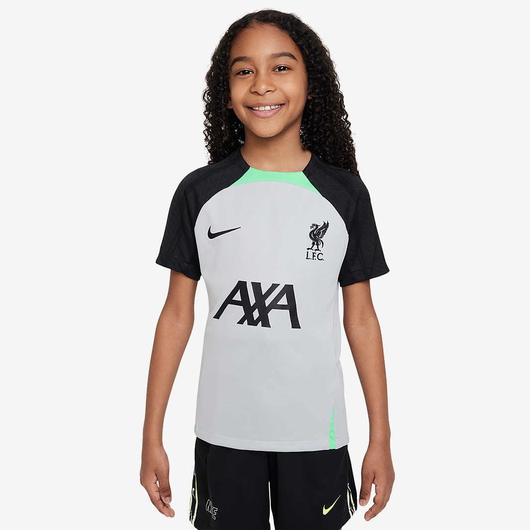 Nike Kids Liverpool FC 23/24 Dri-Fit Strike SS Top - Wolf Grey/Poison ...