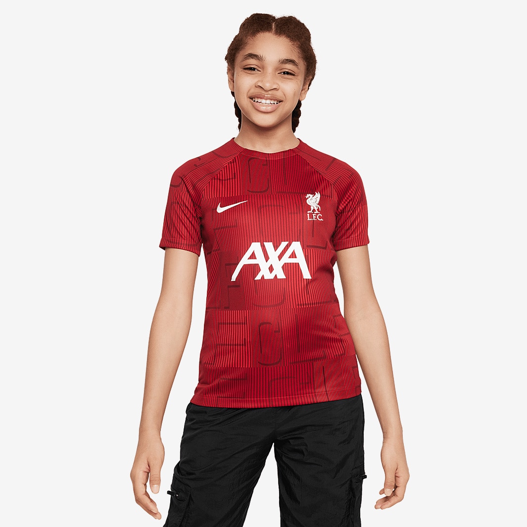 Nike Kids Liverpool FC 23/24 Pre-Match Dri-Fit Academy SS Top - Gym Red ...