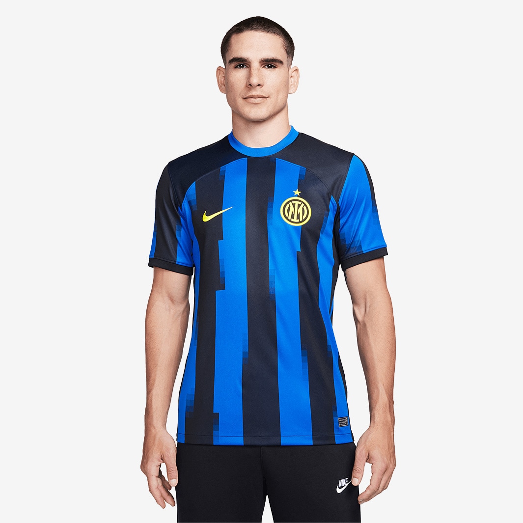 Nike Inter Milan 23/24 Home Dri-Fit Stadium SS Shirt - Lyon Blue/Black ...