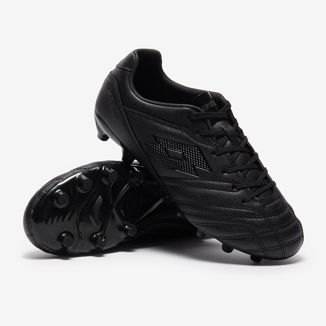 Lotto Kids Stadio 705 FG - All Black - Junior Boots | Pro:Direct Soccer